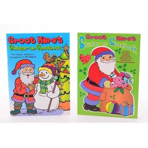 kerst sticker- en kleurboek A4