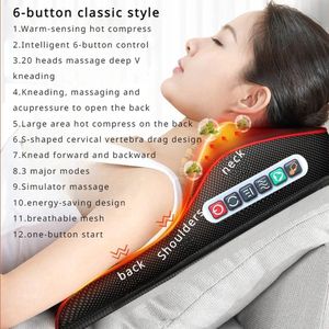 QPFO® Nekmassage kussen met afstandsbediening – Massagekussen voor nek rug schouders en taille – Draagbaar en comfortabel