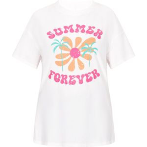 usha FESTIVAL Shirt 'Fashion Look'  turquoise / mandarijn / lichtroze / wit