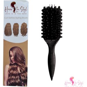 Haar in Stijl® | Zwart Curl Define Styling Brush met EdgeLift