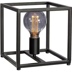 Roxxz - Industriële Tafellamp – Minimalistisch – Staal Zwart – Lamp 28 cm