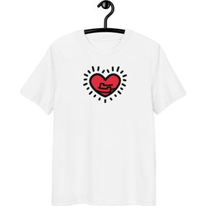 Love Yourself T-shirt - Unisex - 100% Biologisch Katoen - Wit - Maat M | Pop Art T-shirt| Mindfull T-shirt| By BitPopArt| Love T-shirt| Zomer T-Shirt| Mindfull Kleding| Liefde T-shirt