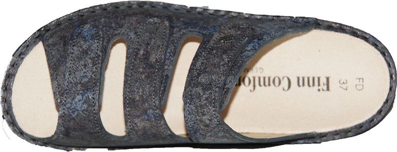 Finn Comfort - Pisa - Gezondheidsslippers - Grijs - Leer, Uitneembaar Voetbed van Natuur Kurk