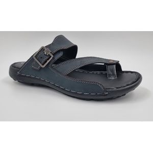 FLICK - Heren Slippers - Heren Teenslippers - Echt Leer - Grijs - Maat 39