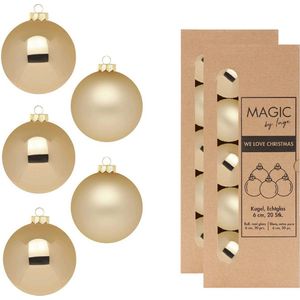 Inge Christmas Goods kerstballen - 40x st - brokaat goud - glas - 6 cm
