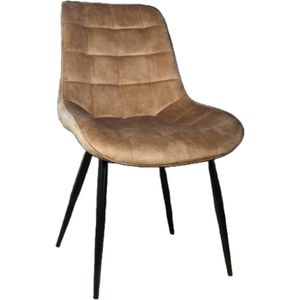Eetkamerstoel De Vince cognac velvet eetstoel