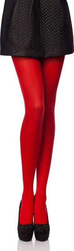 Antie - AN-123 - Dames Panty - Rood - 80 DEN - Halsterloos - Polyamide