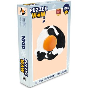 Puzzel Ei - Eten - Koeienprint - Koe - Dieren - Legpuzzel - Puzzel 1000 stukjes volwassenen