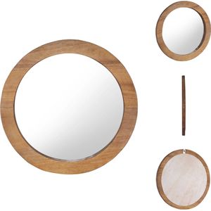 vidaXL Teakhouten Spiegel - 60 cm - Retro houten frame - Spiegel
