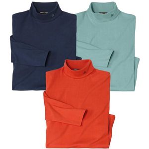 ATLAS FOR MEN - Set van 3 comfortabele coltruien - Heren - Verkrijgbaar in grote maten - XL