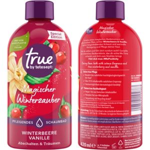True by Tetesept: Bubbelbad Magische Wintermagie | 1x 420ml - Winterbes - Vanille | Verwarmend & Verwennend