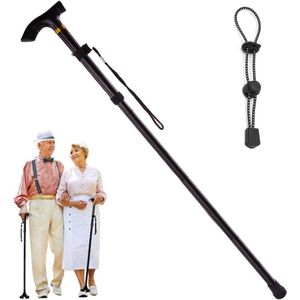 Inovra Plus - Opvouwbare en verstelbare wandelstok voor heren en dames van aluminium - Lichtgewicht en inklapbaar met ergonomisch handvat.