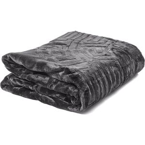 Embossed Zeta - Luxe Bedsprei - Deken - Tweepersoons - 240x200 - Grijs