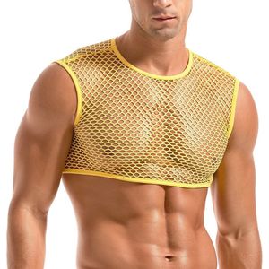 Heren Visnet Shirt Mesh Spier Onderhemden