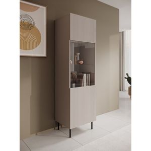 Meubella - Vitrinekast Alex - Beige - 55 cm