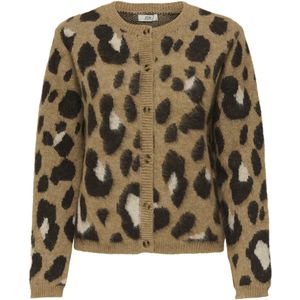 Jacqueline de Yong Vest Jdykayla Life L/s Jacq O-neck Cardi 15359725 Asphalt/w.black/tiger Eye Jacquard Dames Maat - S