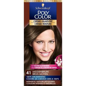 Schwarzkopf Poly Color Haarverf Creme - 41 Middenbruin - 3 st - Voordeelverpakking