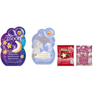 Treaclemoon Cadeauset Badschuim & Badzout – Vanilla Moon, Joy Like Glitter, Apple Cinnamon & Lazy Times – Verwenpakket