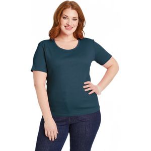 Ribgebreid T-shirt met ronde hals