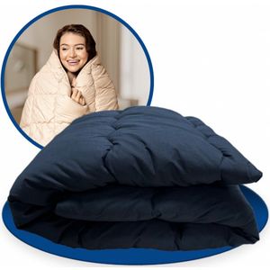 Zavelo Eazzy - Dekbed zonder Overtrek - Lits-Jumeaux - Hoesloos Dekbed - Bedrukt Dekbed blauw - All year Zomerdekbed & Winterdekbed