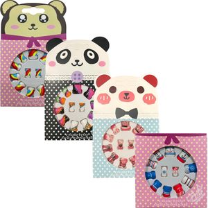 Kinder Plaknagels - Valse Nagels - 4 x 12 Stuks - Geen Lijm Nodig - Aardbeien