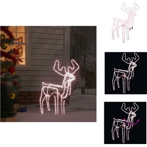 vidaXL Kerstfiguur Rendier - Tuin- en Binnenruimte Decoratie - PVC - Weerbestendig - Inklapbaar - Schuddende Kop - Energiezuinige LED - Decoratieve kerstboom