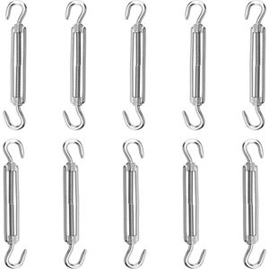 M5 spanslot - 10 stuks roestvrij staal - verstelbaar draadspanner - kabelspanner haken - tuindraad - klimhulp