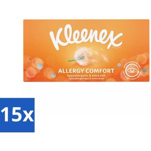 Kleenex – Allergy Comfort – Tissues – 56 stuks per verpakking - Bulkverpakking - 15 stuks