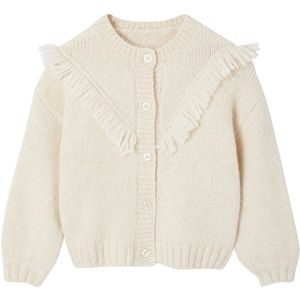 Vest met franjes voor meisjes ecru