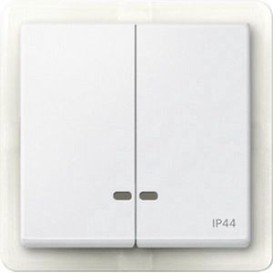 Merten MEG3424-0419 - dubbele wip met controlevenster IP44, poolwit, Systeem M