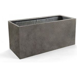 1 Stuk(s) - Paris Rechthoek 80 - Beton Grijs Stevige Plantenbak Voor Buiten - Kleur: