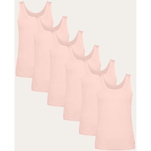Undiemeister Tanktop Dames - 6-pack - Blush Dusk (Lichtroze) - Hemd Mouwloos - Perfecte Pasvorm - Zijdezachte Ademende Stof - Geen Labels - Basic Ondershirt - Tencel - Tanktops - Maat S