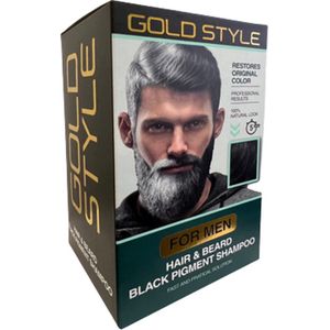 GOLDSTYLE Black Hair & Beard Shampoo - Pigment shampoo 10 stuks (25ml) Baard, Beard, Black Hair Shampoo, Grijze haren, Haar, Shampoo