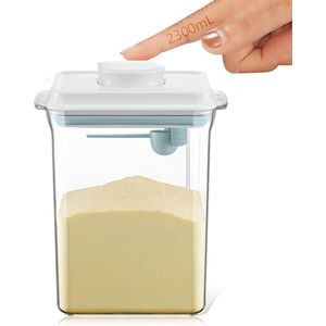 melkpoeder dispenser, 2,3 liter, draagbare melkpoederdoos, melkpoeder houder met lepel, bediening met één hand, afneembaar, voor het bewaren van babymelkpoeder, groenten en levensmiddelenFormula Powder Dispenser