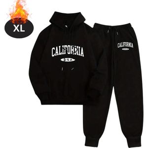 Nivard Joggingpak - Huispak - Volwassenen - Trainingspak - Comfortabel - Joggingsbroek - Tracksuit - Dames - Winter - Zwart - XL