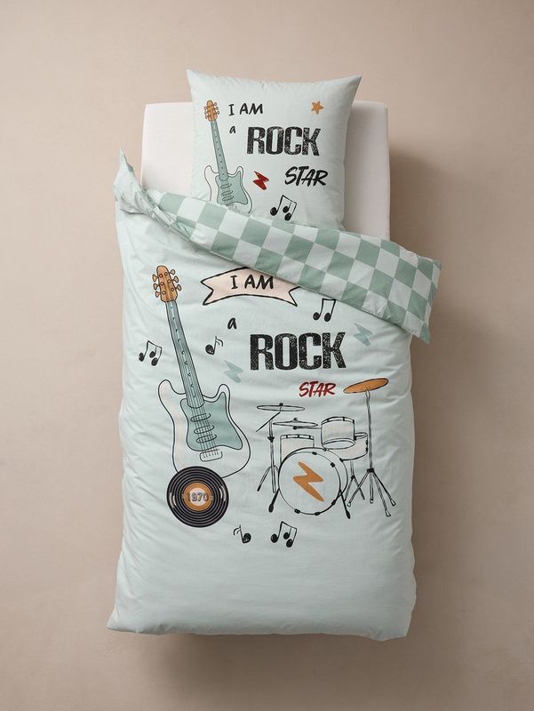 Vertbaudet - Bedset - Dekbedovertrek + Kussensloop - Kind - ROCK MUSIC