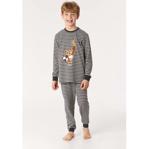 Woody pyjama jongens - streep - uil - 222-1-PZL-Z/935 - maat 152