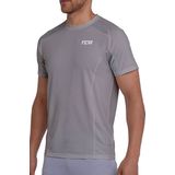 TCA QuickDry sportshirt heren korte mouw - Functioneel t-shirt - Sport shirt heren - Trainingsshirt ademend - Hardloopshirt heren - Fietsshirt - Licht Grijs, S