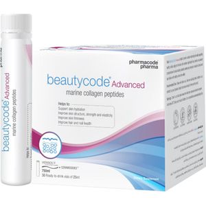 PharmaCode Pharma Beautycode Advanced - Collageen Hydrolysaat, Zink, Granaatappel, Biotine - Voor Jeugdige Huid & Elasticiteit - 30 Ampules x 25 ml