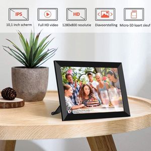Equivera Digitale Fotolijst - Digitaal Fotolijstje - Elektrische Fotolijst - WiFi - Digitale Fotolijst met WiFi - Digitale Fotokader