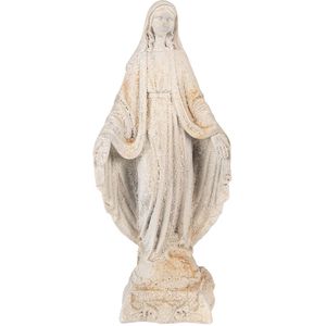 Clayre & Eef Decoratie Beeld Maria 17x12x41 cm Beige Keramisch materiaal