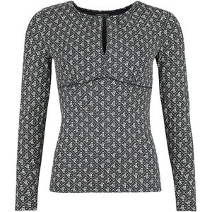 Vive Maria Flower Souvenir Dames Shirt met lange mouwen - blauw - XXL