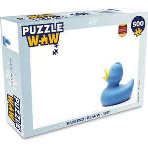 Puzzel Badeend - Blauw - Wit - Legpuzzel - Puzzel 500 stukjes