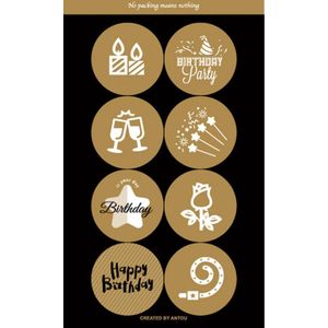 Sluitzegel Set Felicitatie - 24 stuks - stickers - sluitstickers - cadeaustickers - feestelijke sluitzegels - inpakken
