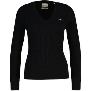 GANT - STRETCH COTTON CABLE V-NECK - Gebreide Trui