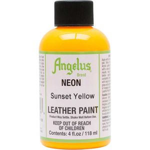 Angelus Leather Acrylic Paint - textielverf voor leren stoffen - acrylbasis - 118ml - Neon - Sunset Yellow