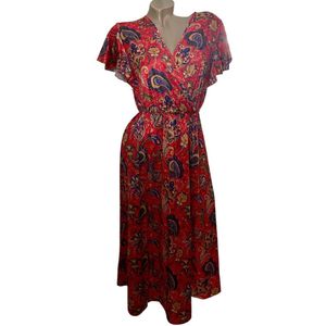 Dames Middellange Zomerjurk / Strandjurk 1515 Maat - M Rood