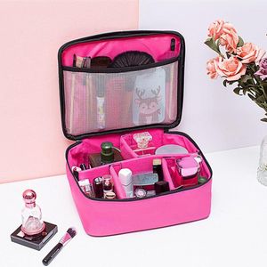 Cosmetische Case met Verstelbare Divider en Waterdichte Shockproof Grote Capaciteit - Roze Stijl Borsteltas voor Reis