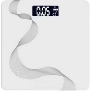 Glazen Weegschaal Moon White 180kg USB - Wit met Temperatuurmeter
