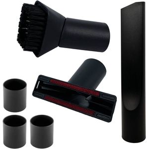 Universele set zuigmondjes - nadenzuiger, meubelmondje, plumeau - | ø 35mm aansluitingen met 3 reduceer ringen naar ø 32 mm | Geschikt voor o.a. AEG, Bosch, Electrolux, Nilfisk, Miele, Philips, Numatic, Siemens en andere merken | Multaparts® huismerk